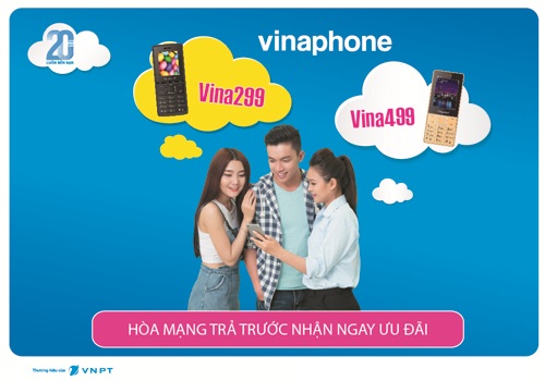 Vinaphone khuyến mại khủng : mua  sim Vina299 trả trước tặng máy điện thoại